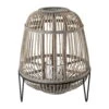 Windlicht, Bambus, Metallrack, Grau, 40 X 44 Cm