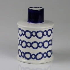 Keramikvase Mit Muster, Blauweiß, Ø 11,2 X H 16 Cm