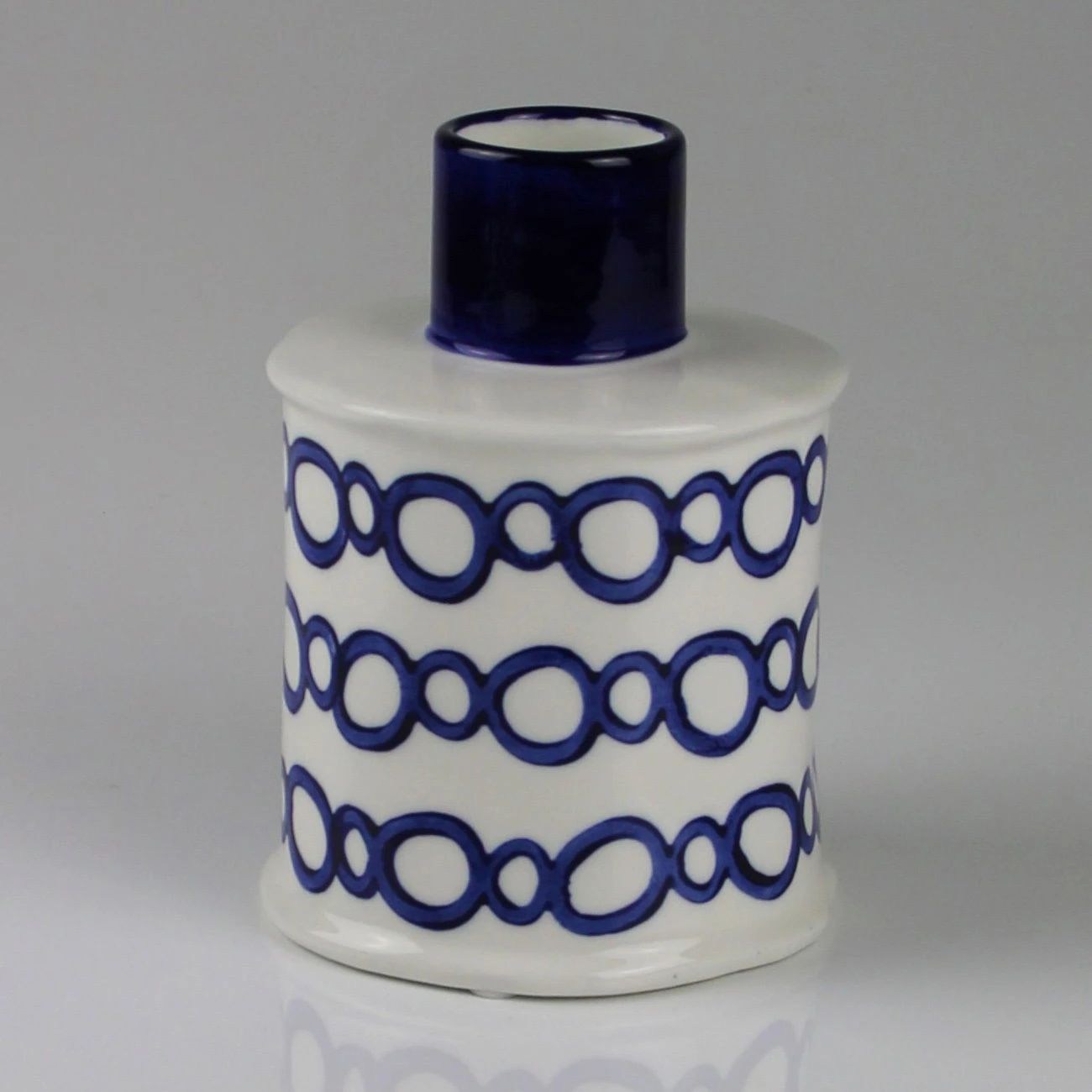 Keramikvase Mit Muster, Blauweiß, Ø 11,2 X H 16 Cm 1 Keramikvase Mit Muster, Blauweiß, Ø 11,2 X H 16 Cm