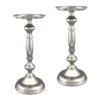 Kerzenteller, Kerzenhalter, 2er-Set, Aluminium, Silber, Für Stumpen, 20 X 11,5 Cm -Compo Verkaufsgeschäft 0810703010 Aluminium Kerzenhalter Stumpen silber 1 80149