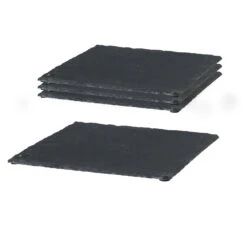 Schiefer-Dekoplatte, 4er-Set, Anthrazit, 30 X 30 X 0,5 Cm