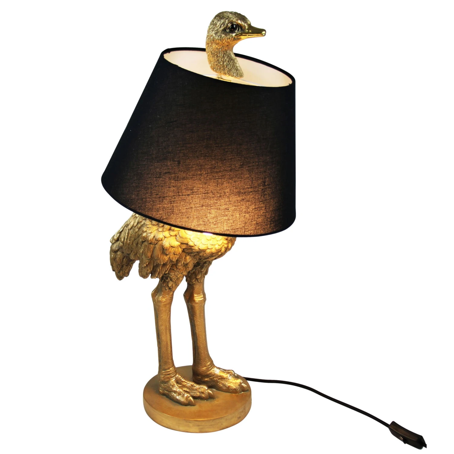 Stehlampe Strauß Mit Schirm, Gold, Polyresin, Höhe 69 Cm, B 30 Cm 1 Stehlampe Strauß Mit Schirm, Gold, Polyresin, Höhe 69 Cm, B 30 Cm