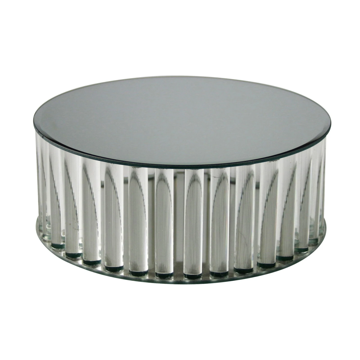 Glasobjekt, Rund, Silber, Glas, Höhe 10 Cm, Ø 25 Cm 1 Glasobjekt, Rund, Silber, Glas, Höhe 10 Cm, Ø 25 Cm