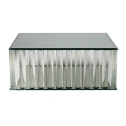 Glasobjekt, Eckig, Silber, Glas, 10 X 25 X 25 Cm