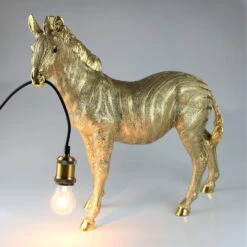 Deko-Lampe 'Zebra', Gold, 22 X 55 X H 51 Cm