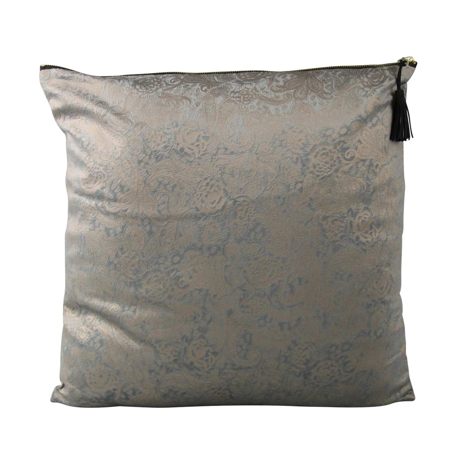 Kissen Grau Gold Ornament 45 X 45cm 1 Kissen Grau Gold Ornament 45 X 45cm