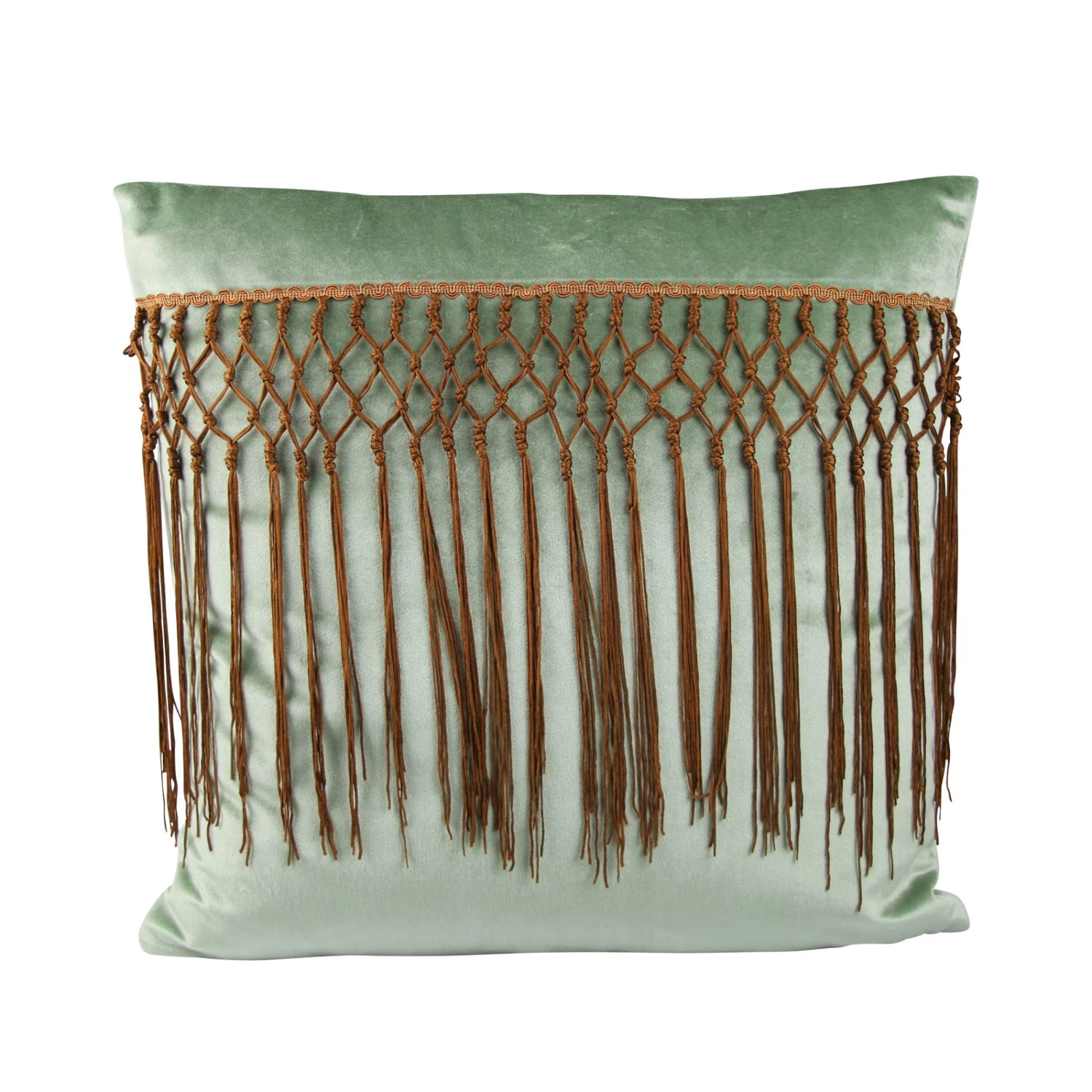 Kissen Mint Fransen Samt 45 X 45 Cm 2 Kissen Mint Fransen Samt 45 X 45 Cm - Image 2
