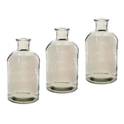 Glasvase STYLE LUSTER, 3er-Set, Grau, 19,5 X 10 Cm