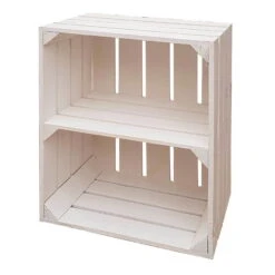 Holzkiste Mit Regal, Hoch, 40 X 50 X 30 Cm
