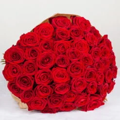 Blumenbund Mit Rosen 'Red Naomi', 50er-Bund, Rot, Inkl. Gratis Grußkarte -Compo Verkaufsgeschäft 1045500006 Rose Red Naomi 50er Bund 60cm 2 85340
