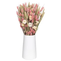 Weißer Trockenstrauß & Rosa Glanzgras, 3er-Set, Länge Ca. 55 - 70 Cm -Compo Verkaufsgeschäft 1055300004 Trockenstrauss weiss Phalaris rosa 1 83167