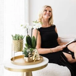 Geschenkset Orchidee & Sukkulente, Gold, Inkl. Übertöpfen, Figur Und Tablett -Compo Verkaufsgeschäft 1530150105 Kolibri Set Gold gross 4 116987