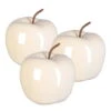 Dekoapfel PEARL, 3er-Set, Keramik, Creme, 12 X 9,5 Cm