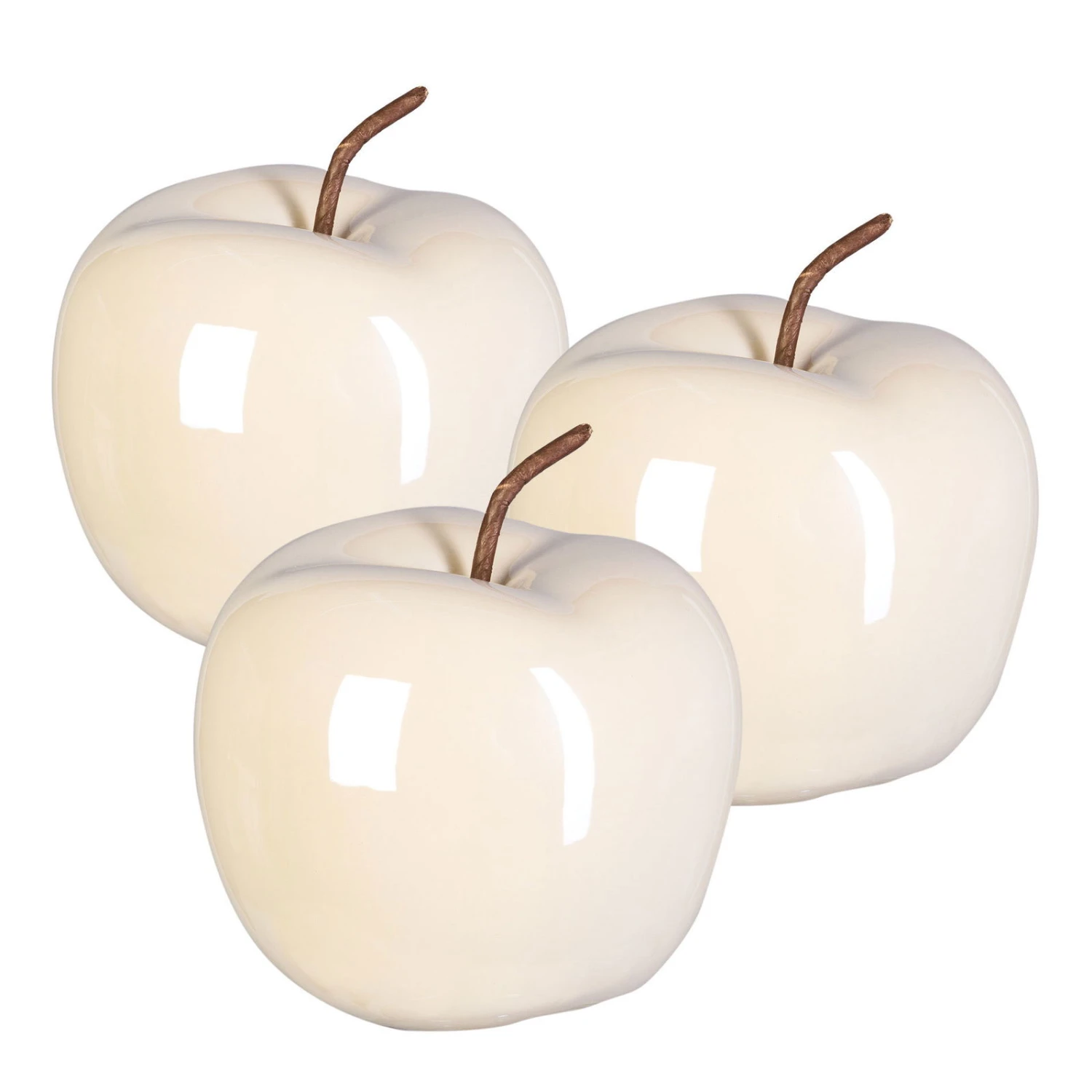 Dekoapfel PEARL, 3er-Set, Keramik, Creme, 12 X 9,5 Cm 1 Dekoapfel PEARL, 3er-Set, Keramik, Creme, 12 X 9,5 Cm