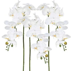 Kunstblume Orchideenzweig, Creme, Ca. 98 Cm, 3 Stück