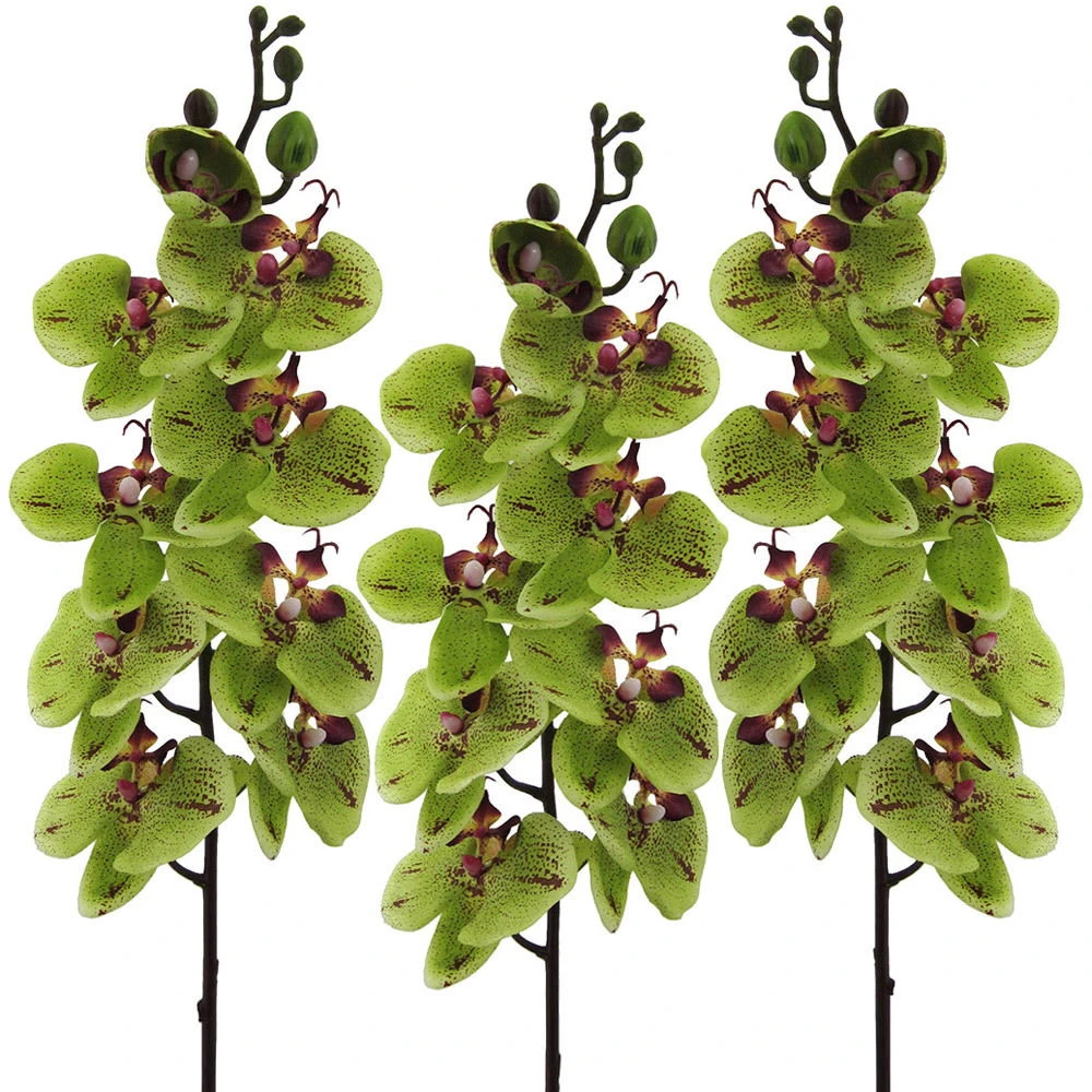 Kunstblume Orchideenzweig, Grün-rot, Ca. 98 Cm, 3 Stück 1 Kunstblume Orchideenzweig, Grün-rot, Ca. 98 Cm, 3 Stück