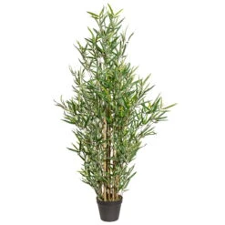 Künstlicher Bambus, Grün, Ca. 120 Cm, Kunststofftopf 16 X 13 Cm