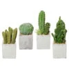 4er-Set Künstliche Kakteen, Grün, Höhe 13-22 Cm, Zementtopf 7 X 7 X 8 Cm -Compo Verkaufsgeschäft 2220102019 Kakteen 13 22cm 66993