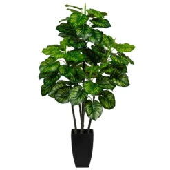 Künstliche Maranta, Pfeilwurz, 5 Zweige, Ca. 42 Blätter, Ca. 105 Cm, Kunststofftopf 15 X 24 Cm, Mit Erde