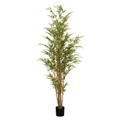 Künstlicher Bambus, Grün, 5 Naturstämme, Ca. 150 Cm