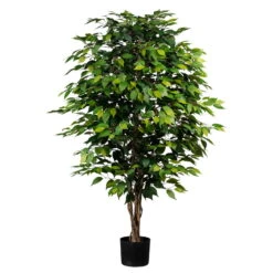 Künstlicher Ficus Benjamini, Birkenfeige, Grün, Ca. 150 Cm, Ca. 1.764 Blätter