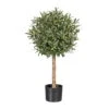 Olivenkugelbaum Künstlich, Grün, Ca. 90 X 45 Cm, Naturstamm