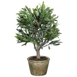 Künstliches Olivenbäumchen, 7 Früchte, Ca. 36 Cm, 11,5 X 8,5 Cm Paperpot