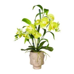 Kunstpflanze Orchideen & Bambus-Arrangement, Grün, Topf-Ø 13 Cm, Höhe Ca. 60 Cm