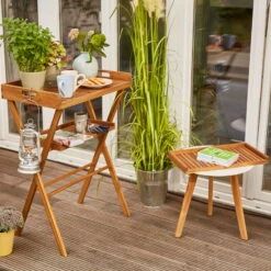 Tablett 'Caruna', Siena Garden, 3-teilig, Akazienholz, 91 X 70 X 45 Cm -Compo Verkaufsgeschäft 3910201629 Tablett Caruna natur ca70x45cm FSC Akazie 18 84295