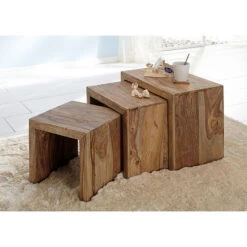 Yoga Tisch Cube Im Indischen Stil, Shishamholz, Natur, 50 X 35 X 35 Cm -Compo Verkaufsgeschäft 3980100046 YOGA Indien Tisch Cube klein 880x880 52520