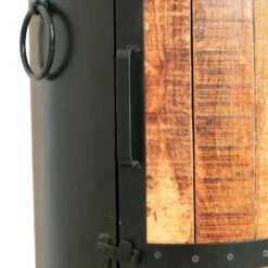 IRON Bar Auf Rollen, Mangoholz, Ca. 57 X 57 X H 85 Cm -Compo Verkaufsgeschäft 3980100388 IRON Bar auf Rollen mit Tuer Glashalten 9 Flaschen 4 86951