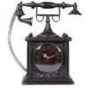 Telefon-Uhr, Metall, Schwarz, Römische Zahlen -Compo Verkaufsgeschäft 3980100429 Uhr Telefon schwarz Metall ca20x13x36cm 81154