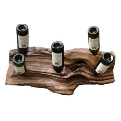 Hängendes Weinregal, Natur, Recyceltes Teakholz