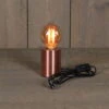 Tischlampe, Kupfer, Metall, 7,5 X 10 Cm -Compo Verkaufsgeschäft 3980100644 Tischlampe Kupfer schwarzes Kabel E27 mit Schalter 120796