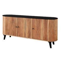 BRONX Kommode, Akazie, Ca. 175 X 40 X 75 Cm -Compo Verkaufsgeschäft 3980100681 BRONX Kommode stoneschwarz Holz Akazie 2 119539