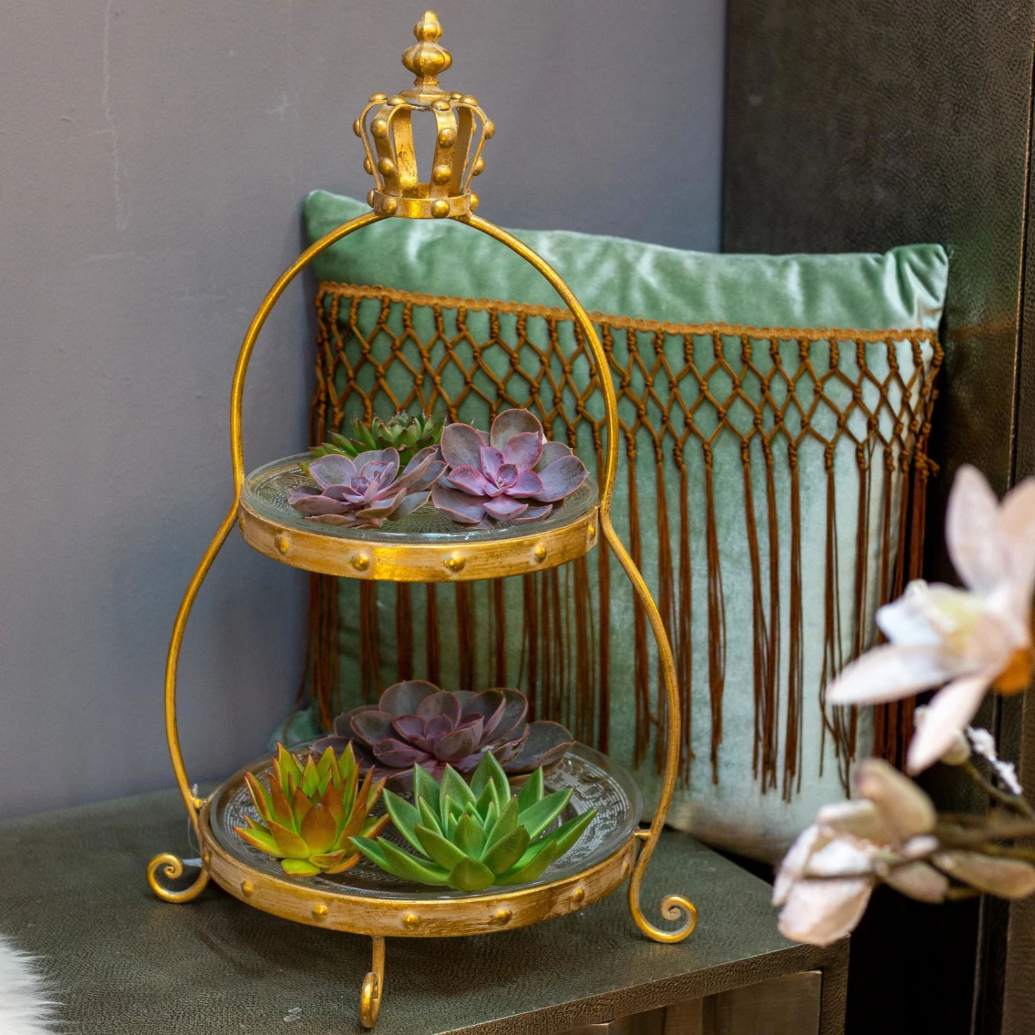 Kissen Mint Fransen Samt 45 X 45 Cm 1 Kissen Mint Fransen Samt 45 X 45 Cm